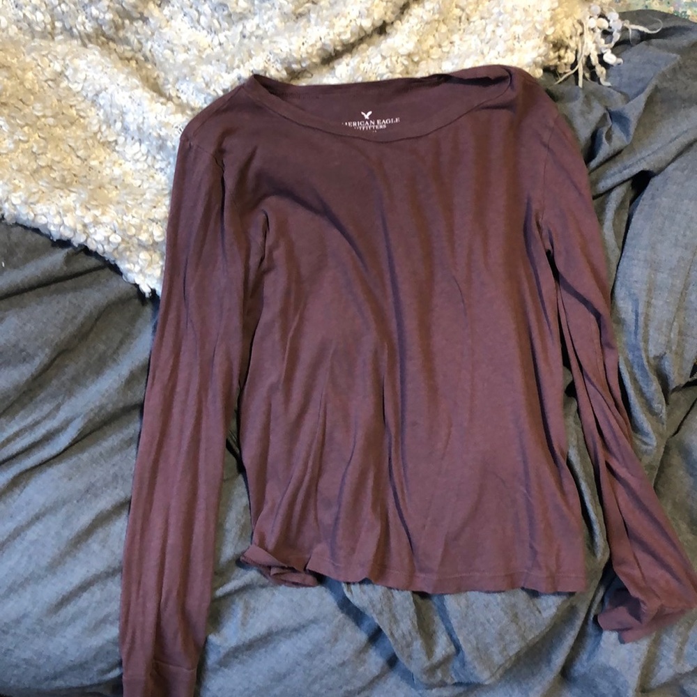 Long Sleeve Maroon Tee